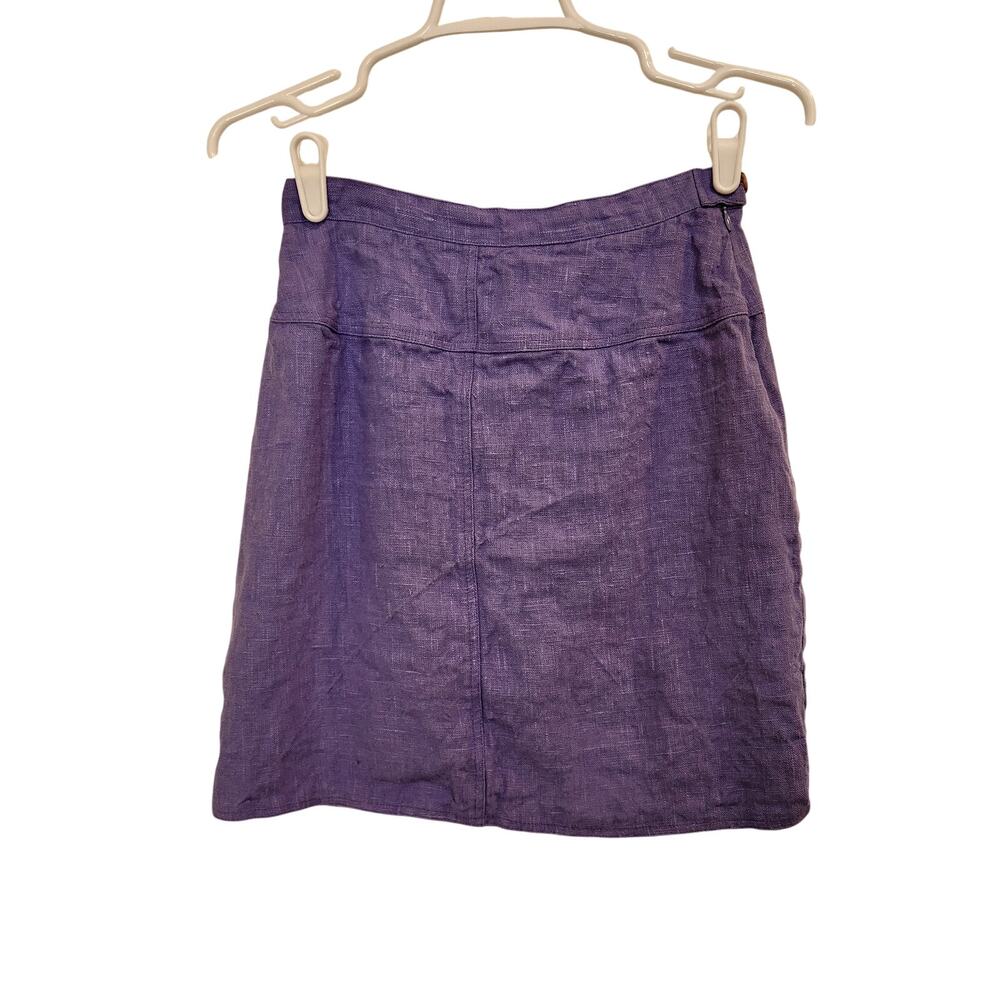 Vintage Harve Benard by Benard Holtzman Purple Linen A-Line Mini Skirt Size 4P